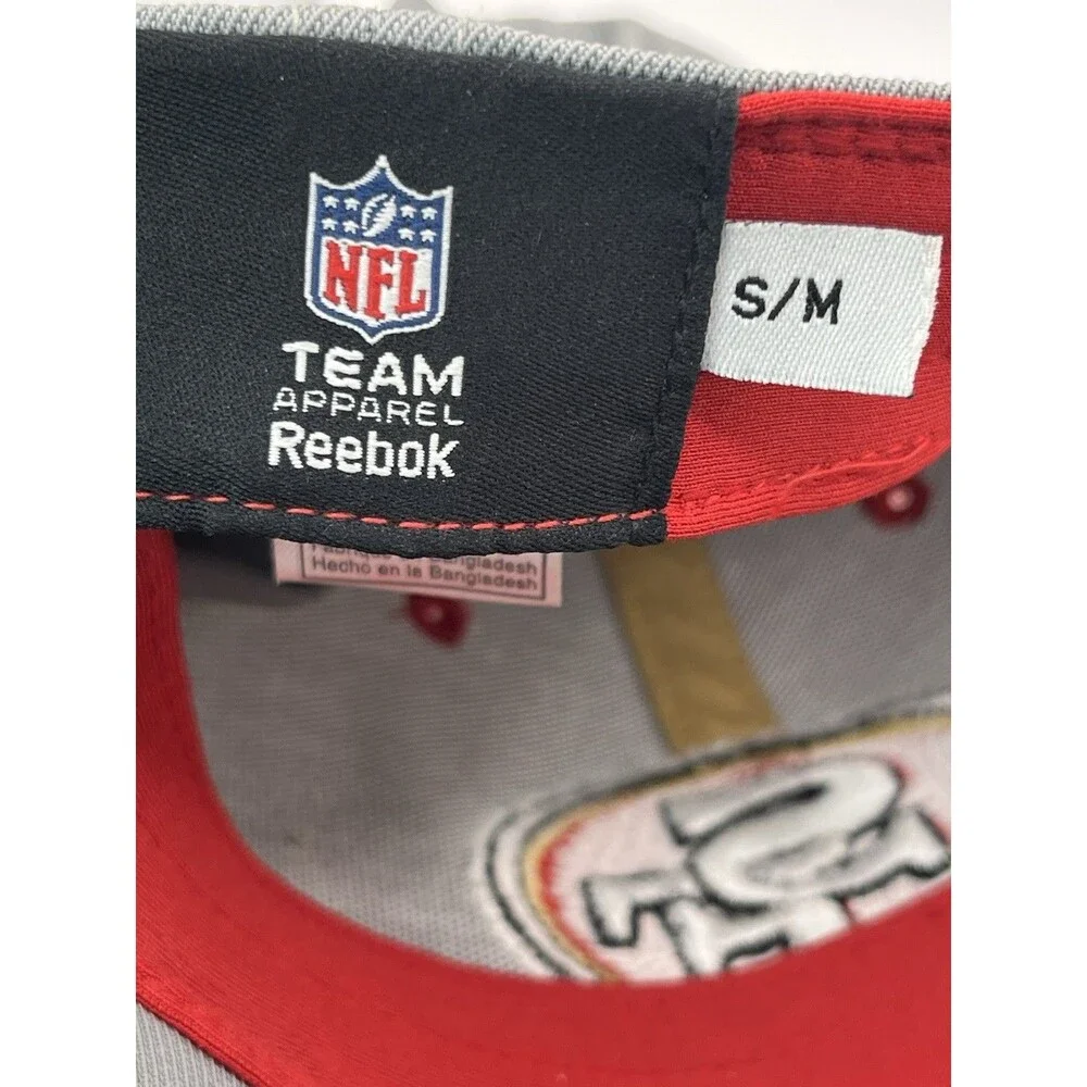 Reebok San Francisco 49ers NFL FitMax70 Flex Hat Cap Red Gray S/M Official